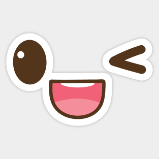 Winking Cute Face Sticker